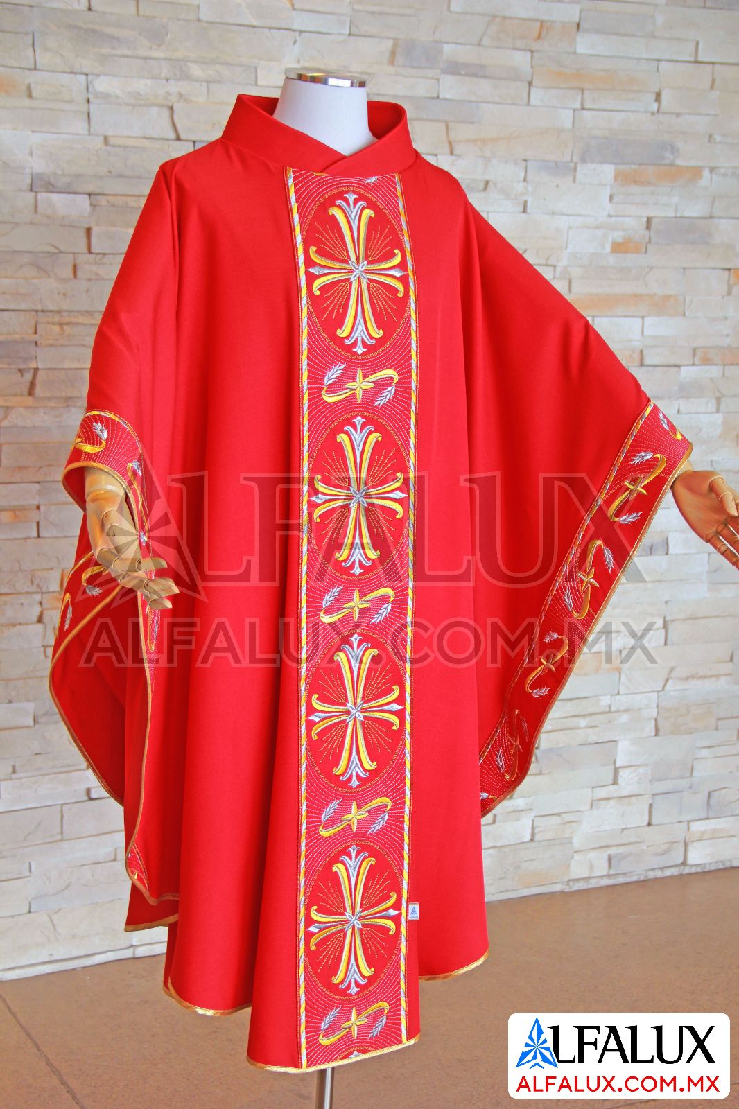 09 SAN ANTONIO Casulla Alfalux Rojo Laterales 3993 (4)